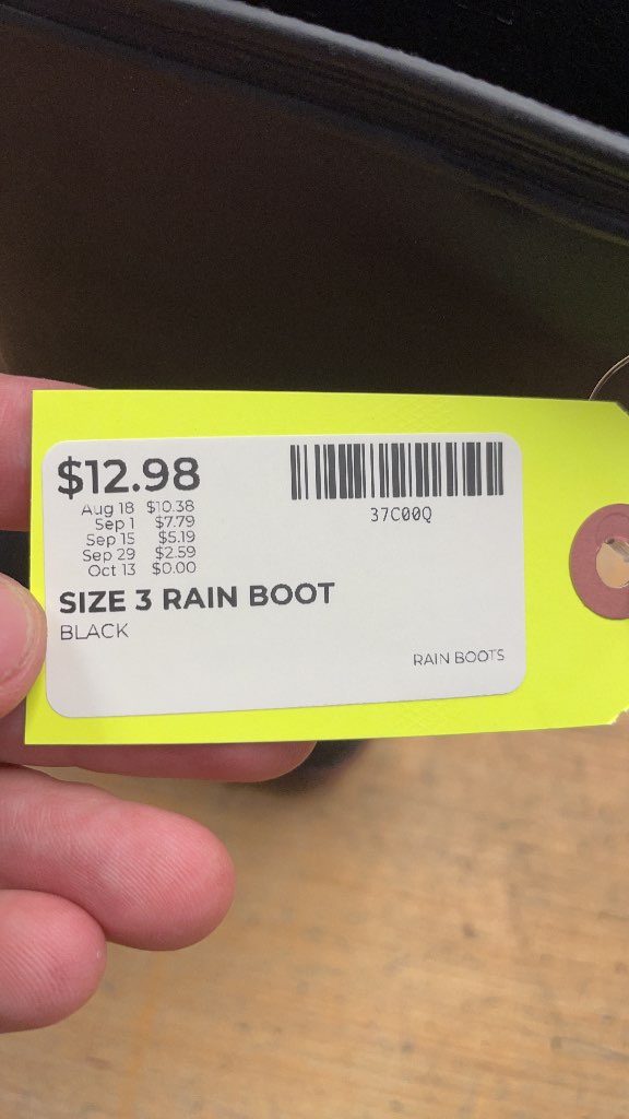 Black Rubber Rain Boots - Size 3