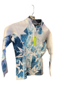 Blue and White Star Pattern Long Sleeve Wetsuit Top - Size Medium