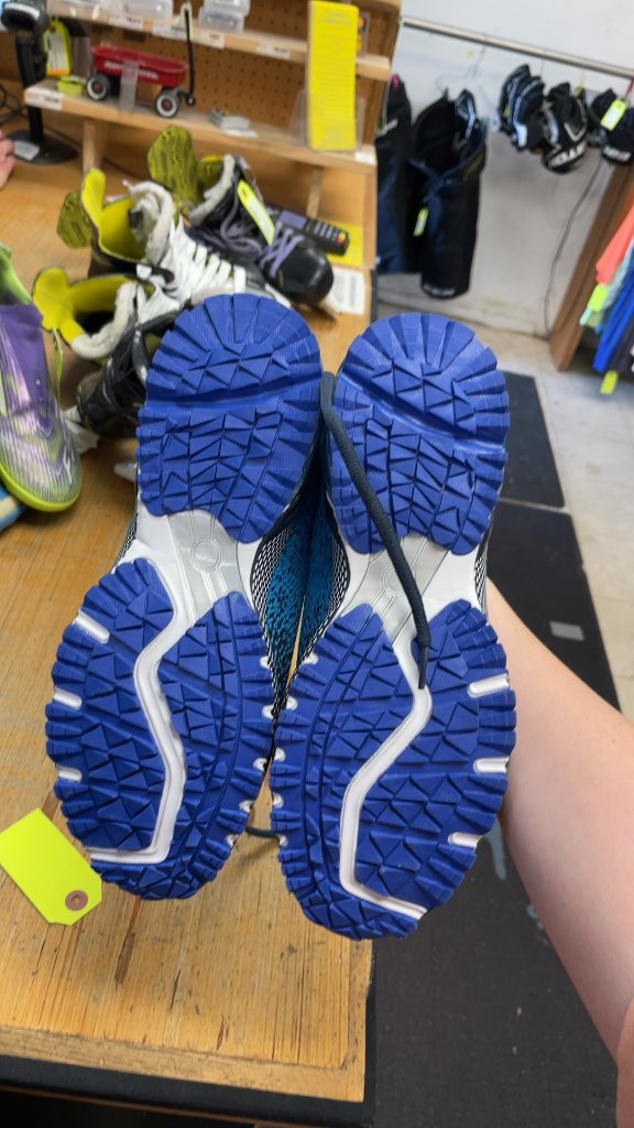 Blue Knit Running Shoes