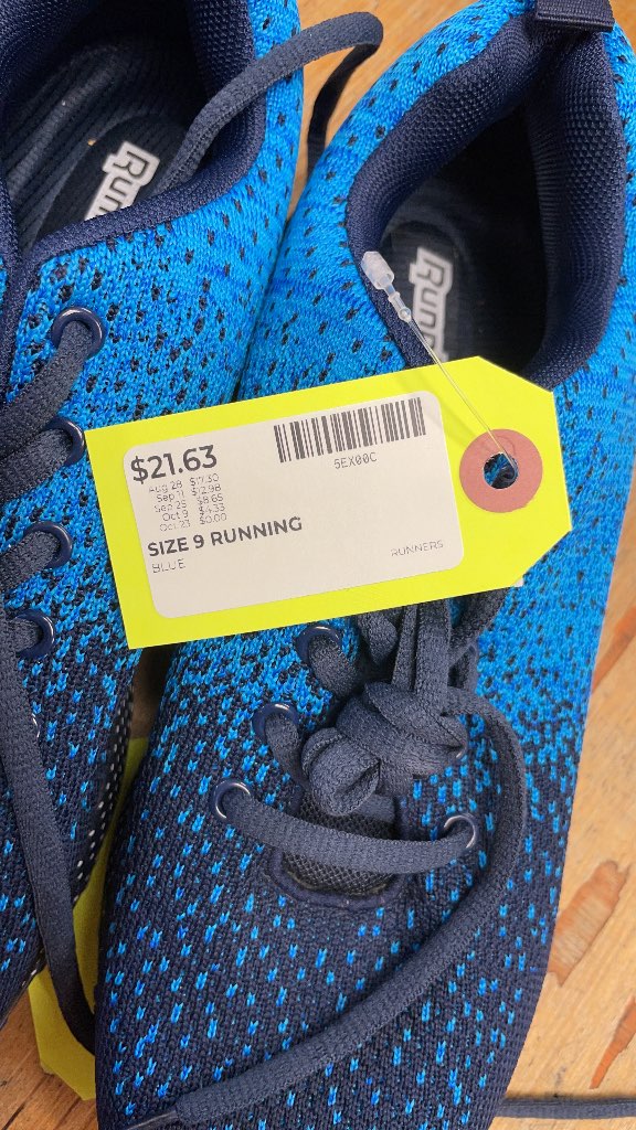Blue Knit Running Shoes