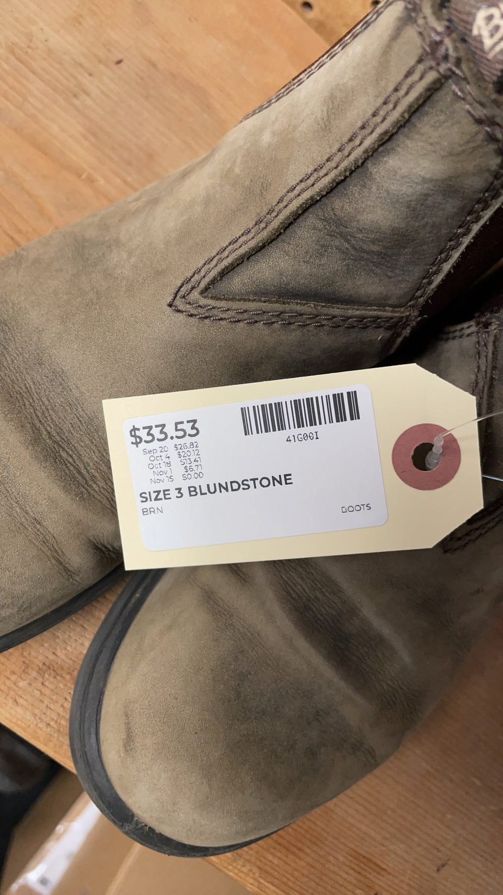 Blundstone Chelsea Boots Size 3 Brown Nubuck