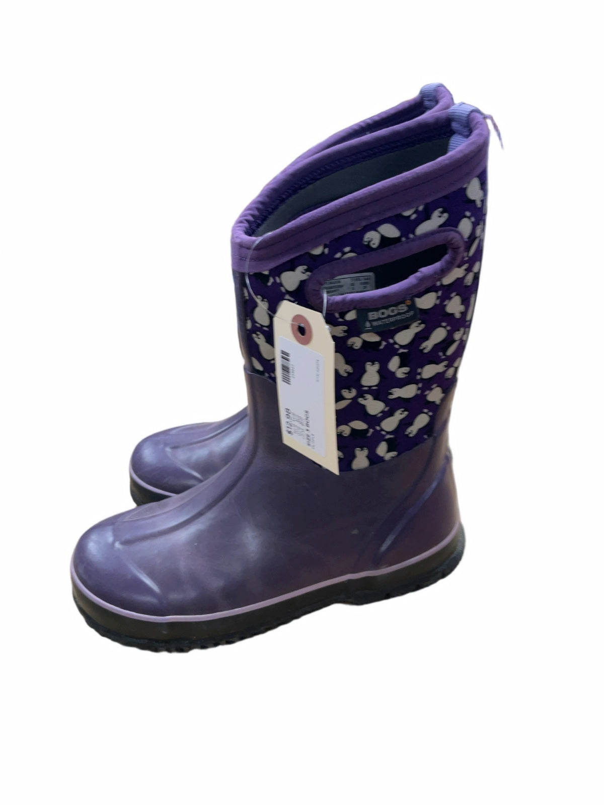 Bogs Classic Penguin Youth 3 Purple Rain Boots