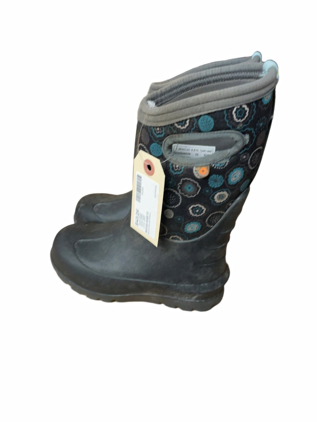Bogs Floral Rain Boots Size 11 Black/Blue