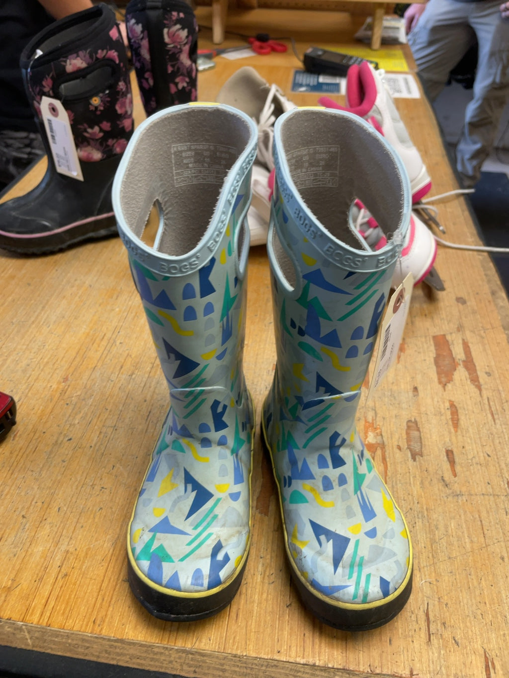 Bogs Geometric Rain Boots Size 10C Blue