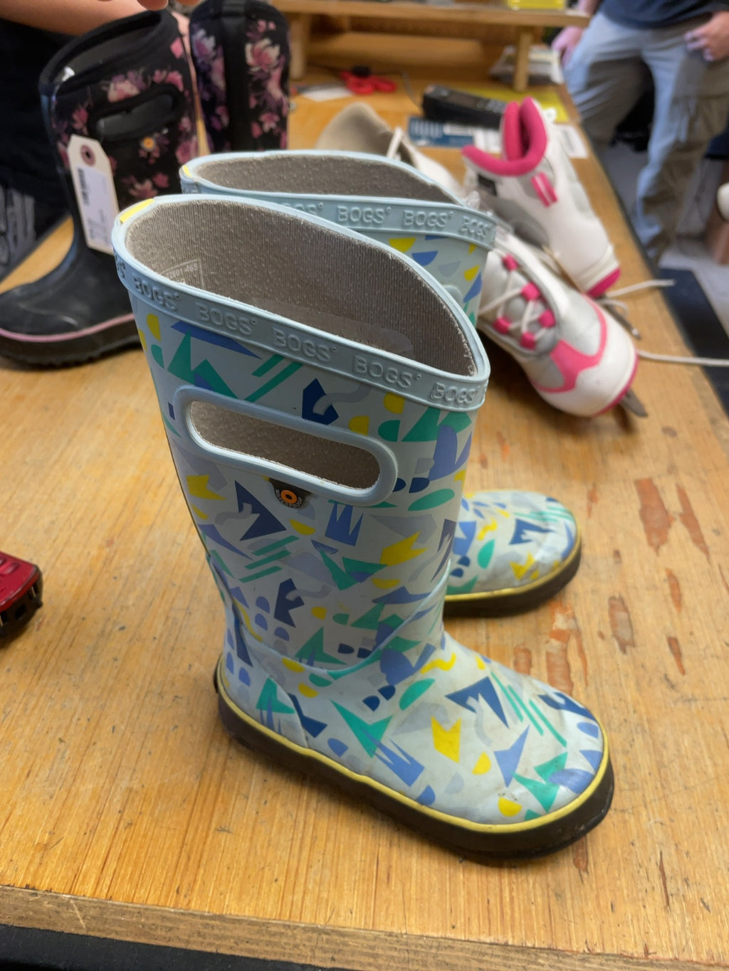 Bogs Geometric Rain Boots Size 10C Blue