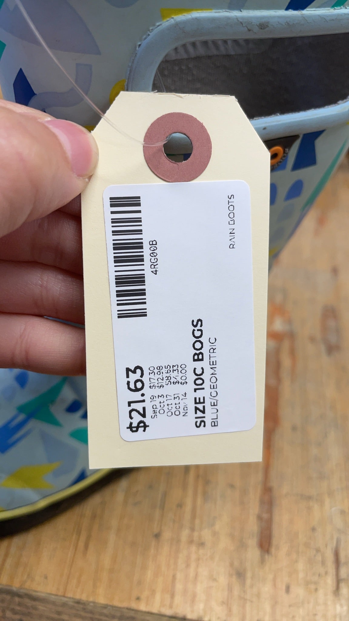 Bogs Geometric Rain Boots Size 10C Blue