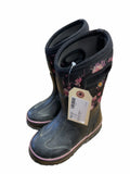 Bogs Rain Boots 12C Black/Pink Floral