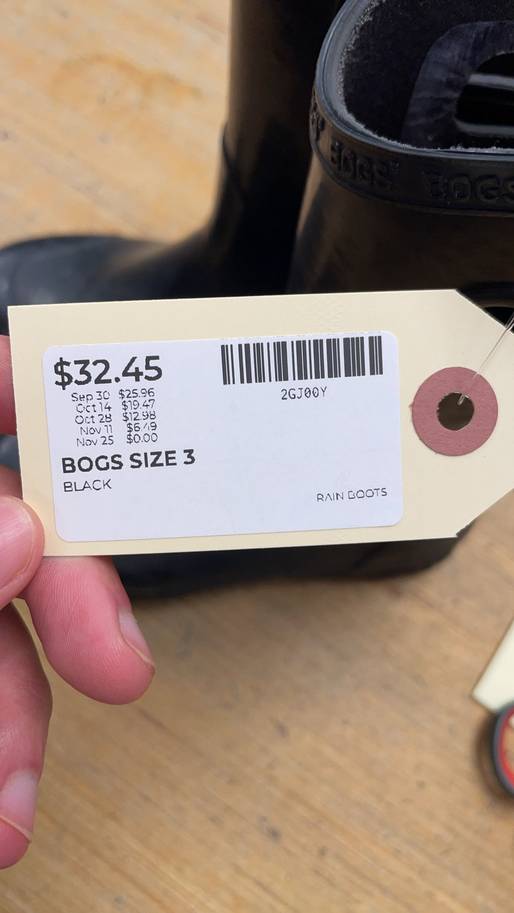 Bogs Rain Boots Size 3 Black