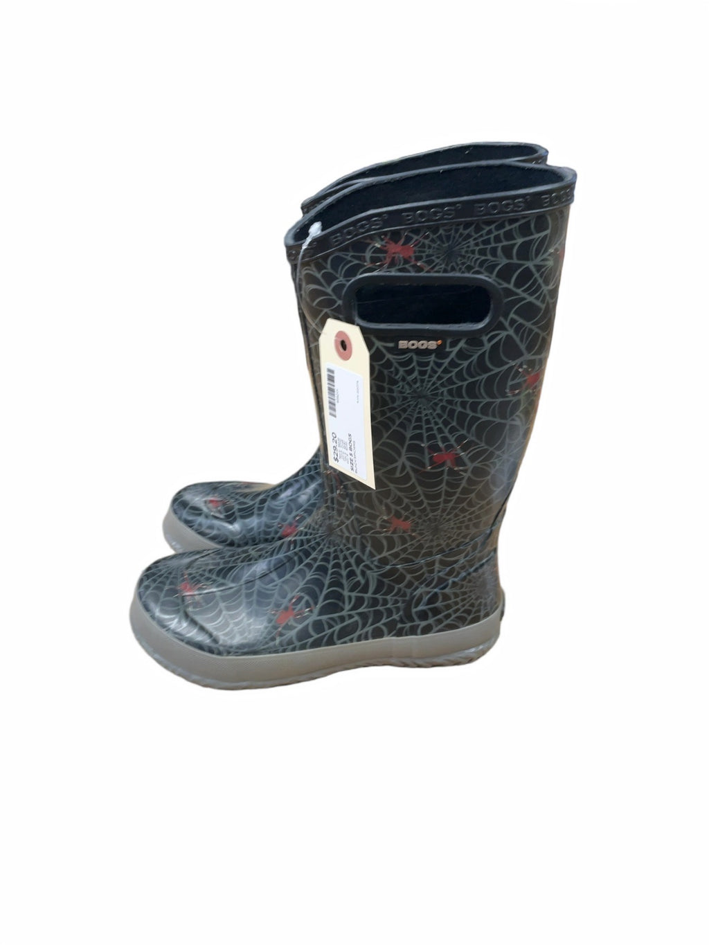 Bogs Rain Boots Size 5 US Spider Web Pattern