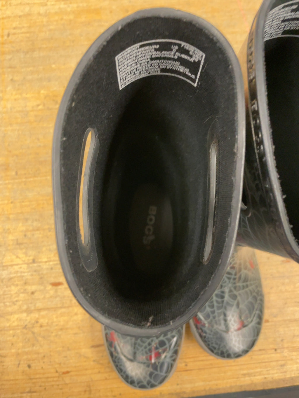 Bogs Rain Boots Size 5 US Spider Web Pattern