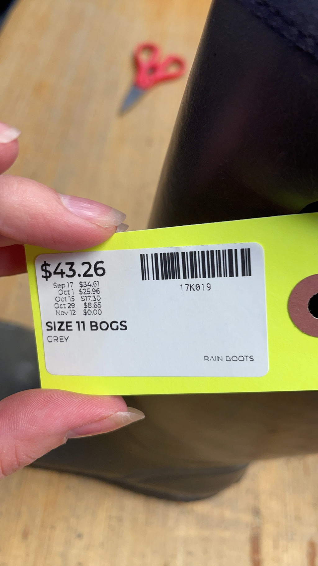 Bogs Tall Rain Boots Size 11 Grey
