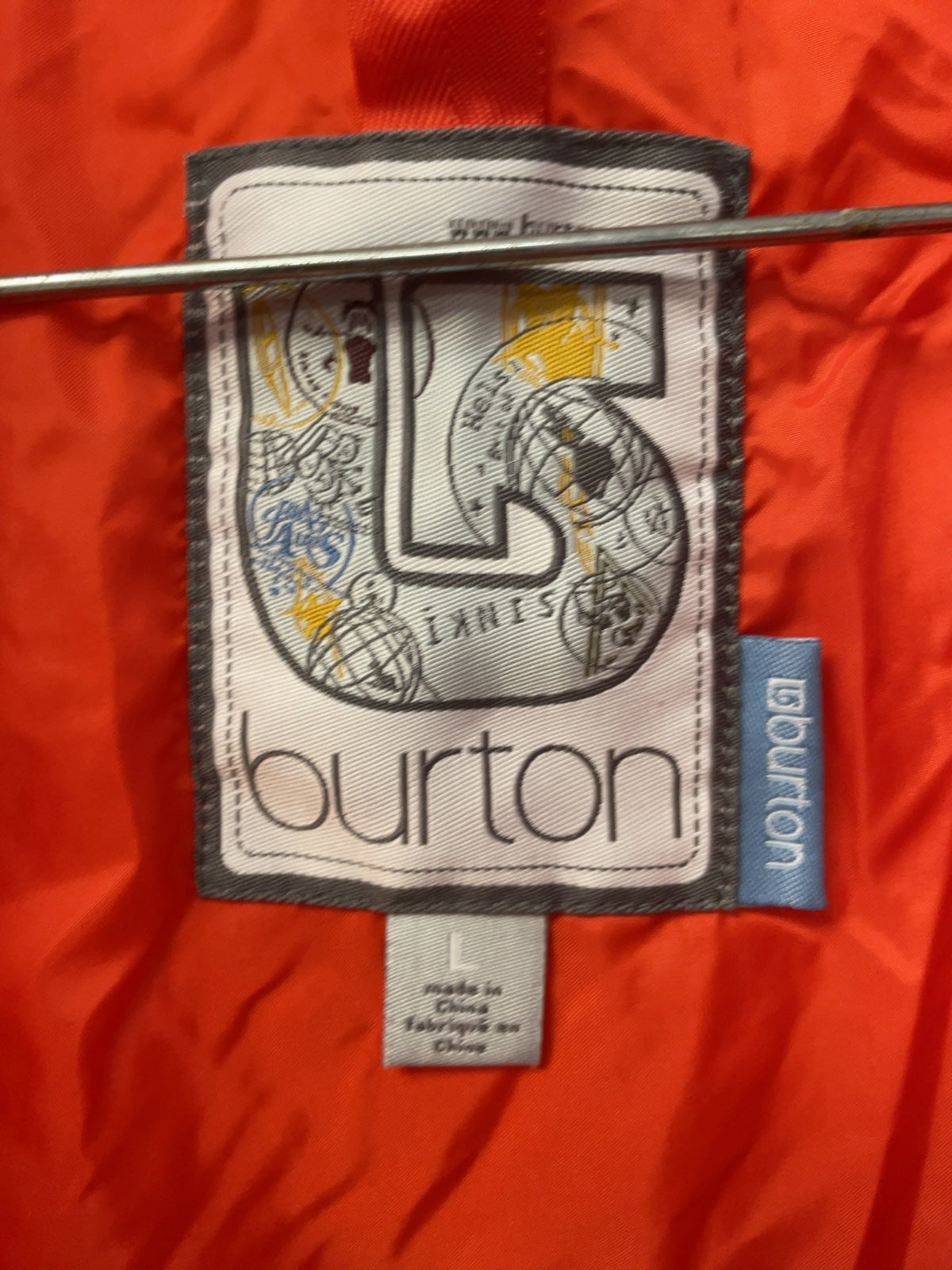 Burton Jacket Shell Size Large Orange