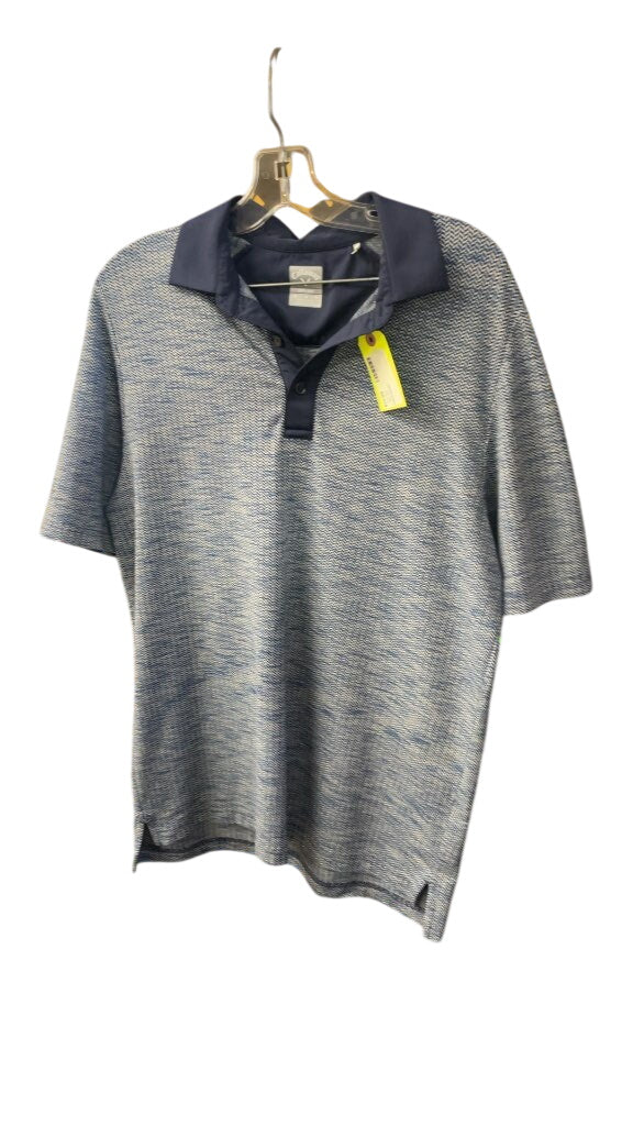 Callaway Men's Blue Patterned Golf Polo Shirt - Size M