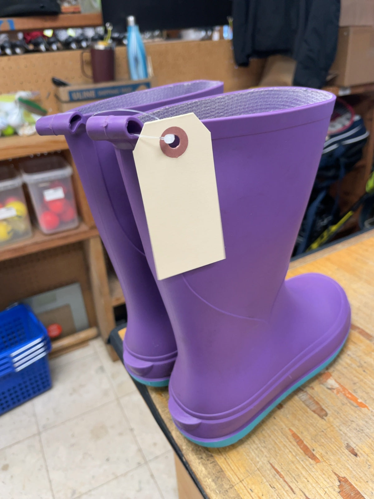Cat and Jack Rain Boots Size 4 Purple