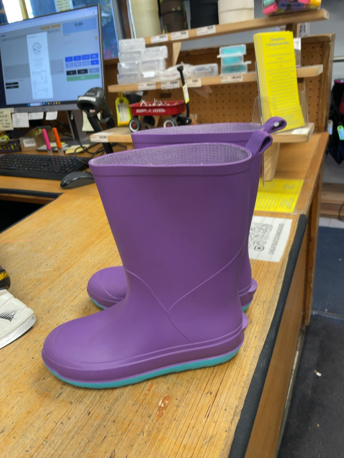 Cat & Jack Size 4 Purple Rain Boots