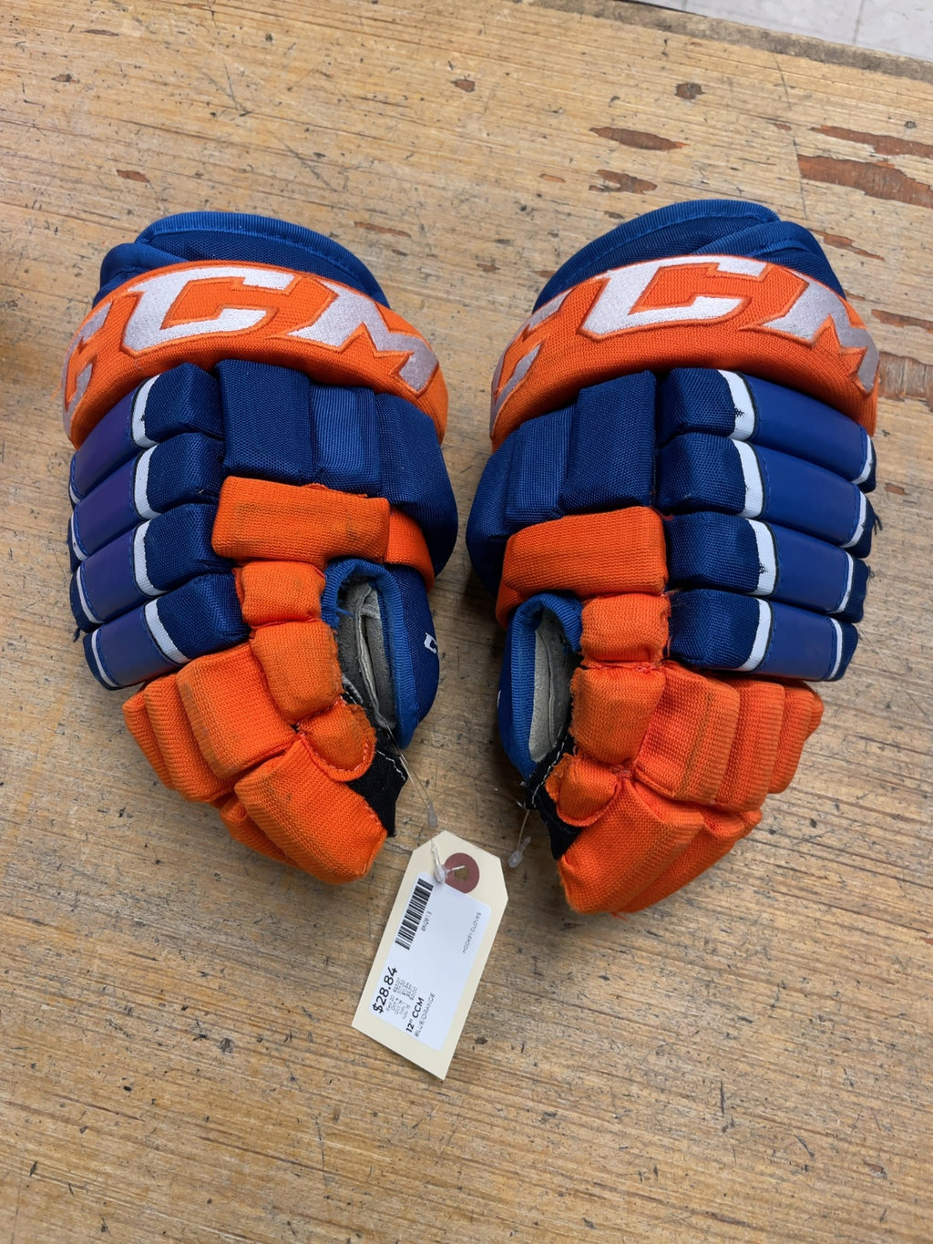 CCM HG4PC 12" Hockey Gloves Blue/Orange