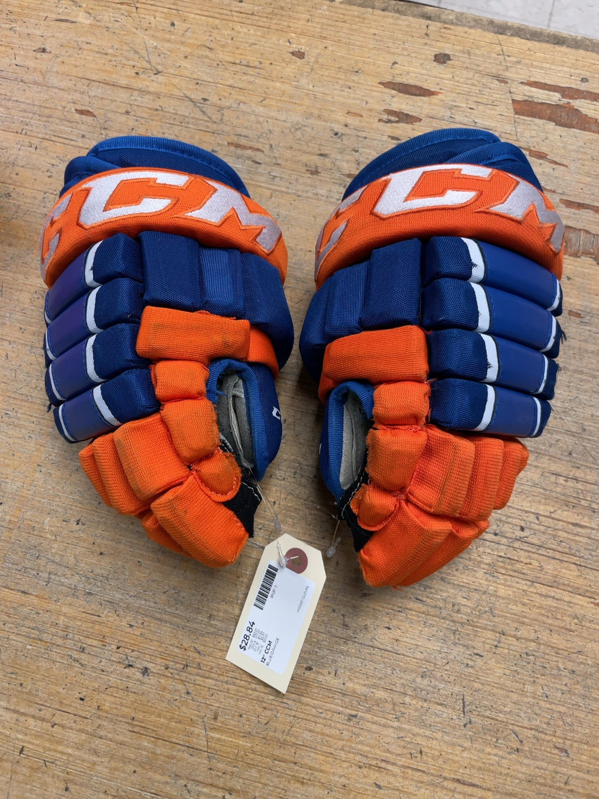 CCM HG4PC 12" Hockey Gloves Blue/Orange