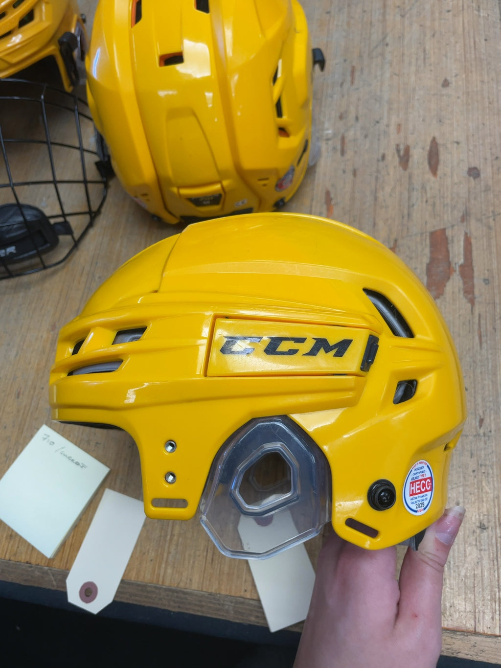 CCM Hockey Helmet Size 6 7/8 - 7 3/8" Yellow