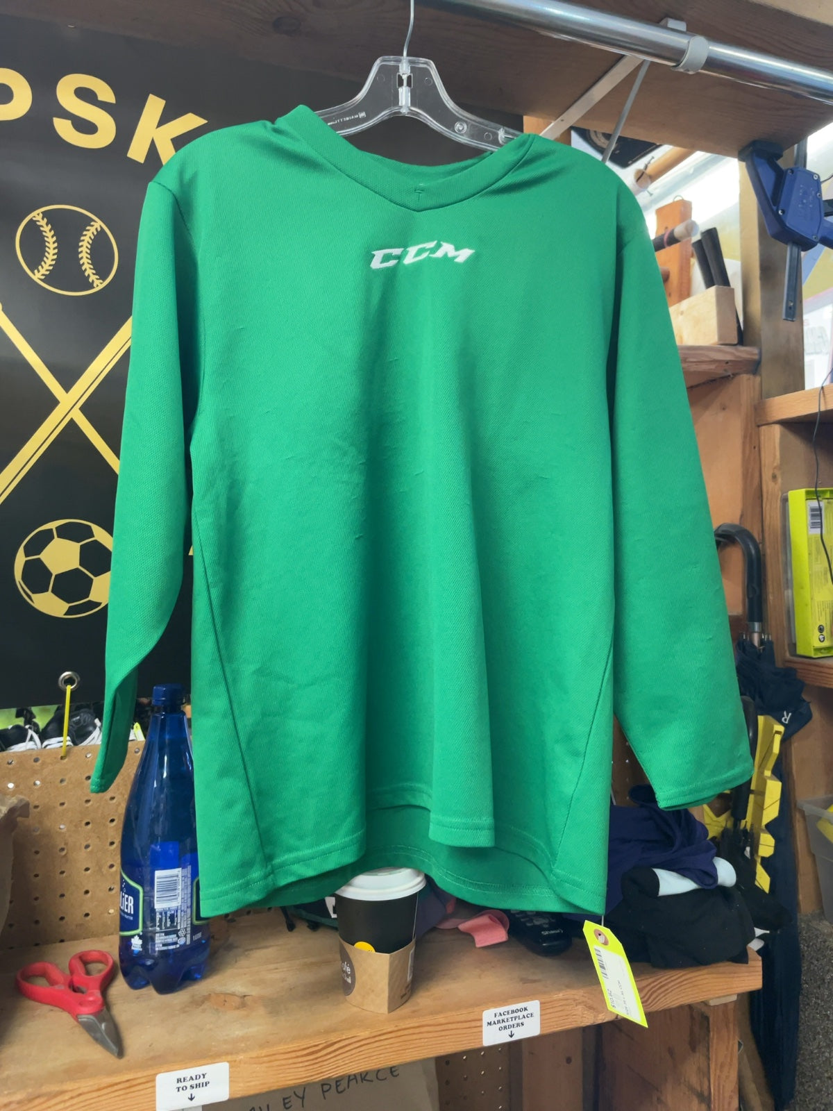CCM Junior L-XL Green Hockey Jersey