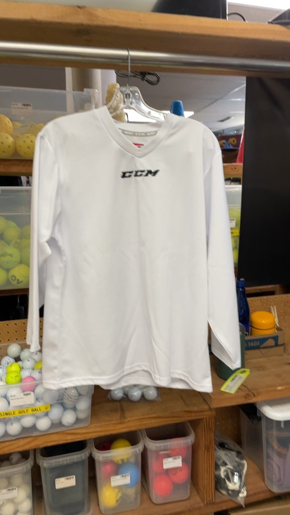 CCM Junior L/XL Practice Hockey Jersey - White