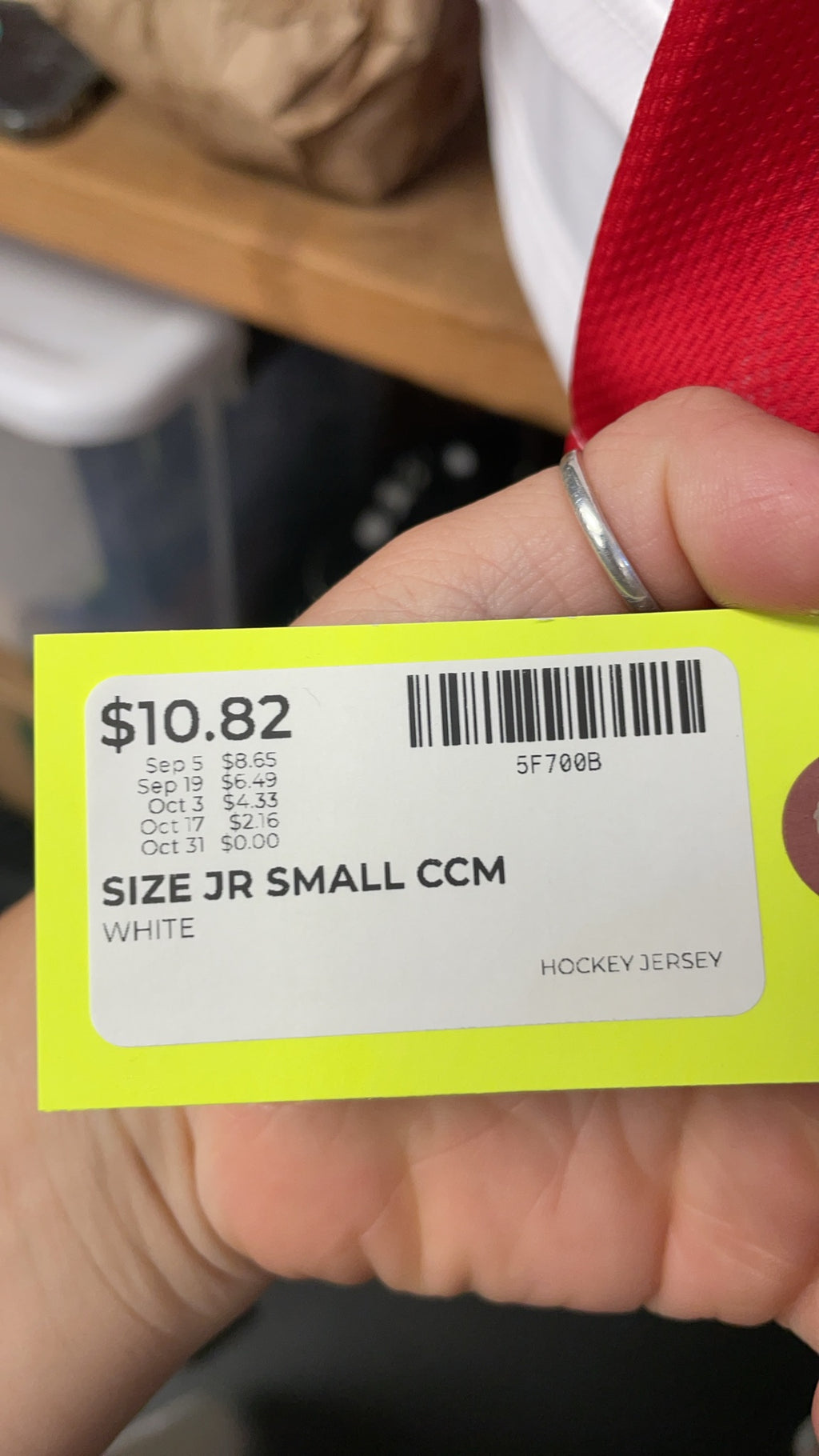 CCM Junior Small White Hockey Jersey