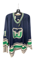 CCM Mike Liut Hartford Whalers Hockey Jersey - Size XL. *as is small holes in the lower half*