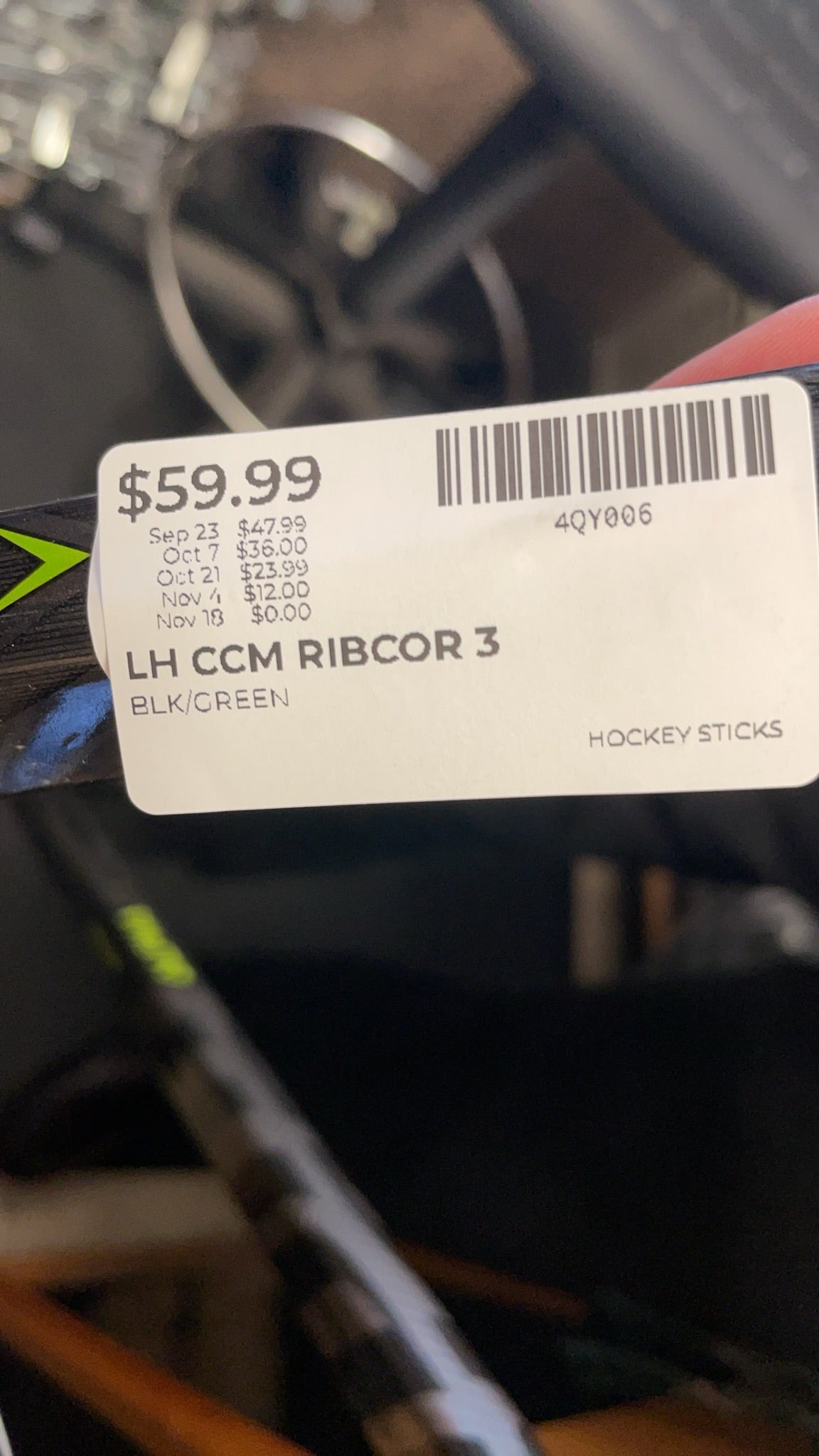 CCM Ribcor 33K 65 Flex LH P29 Crosby Hockey Stick