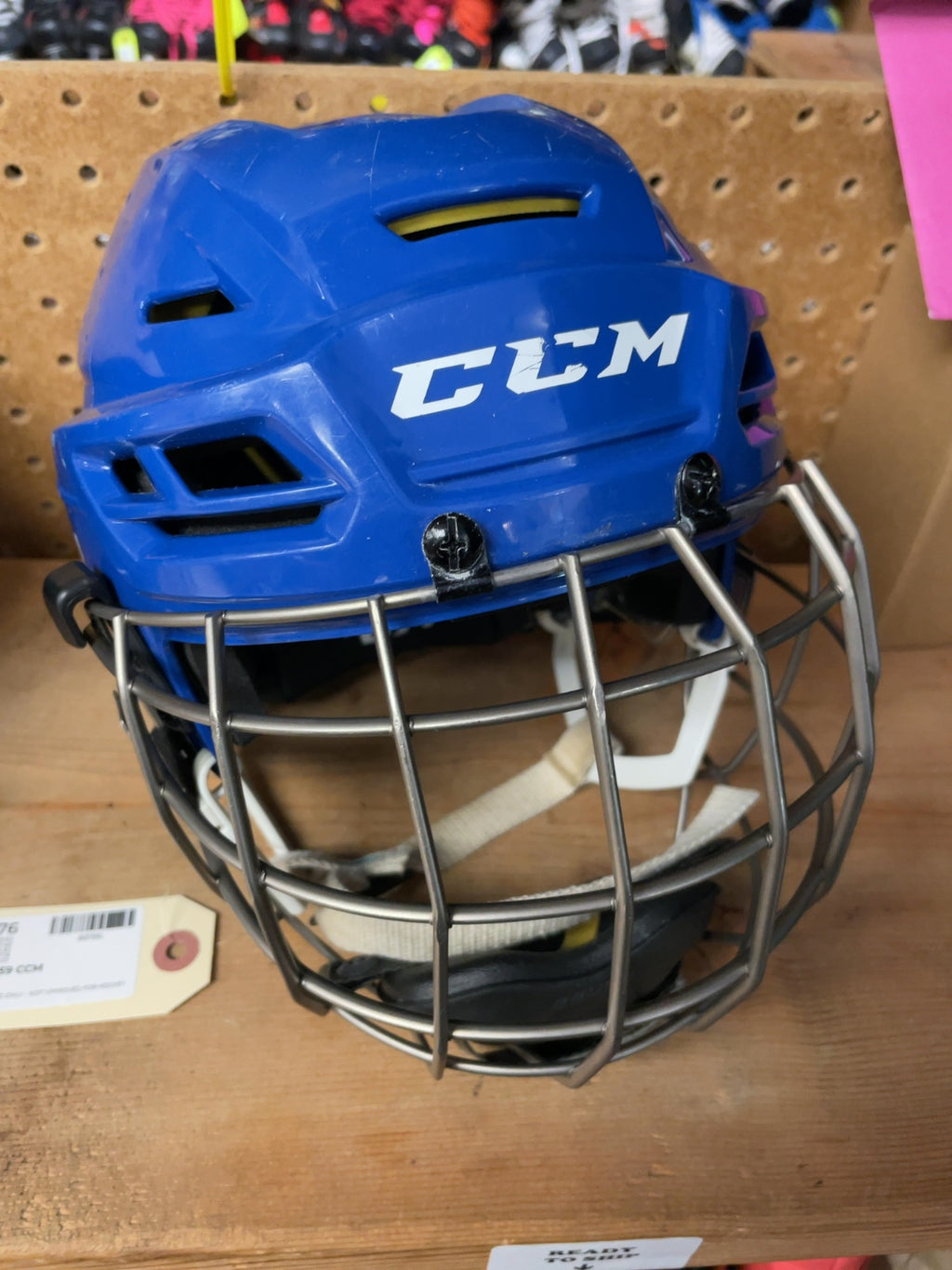 CCM Tacks 310 Size M 55-59cm Blue Hockey Helmet with Cage