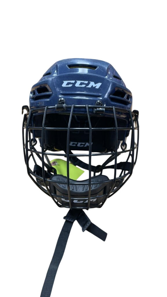 CCM Tacks 910 Hockey Helmet with Cage - Navy - Small