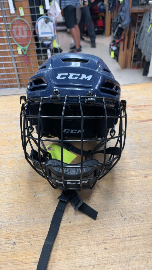CCM Tacks 910 Hockey Helmet with Cage - Navy - Small