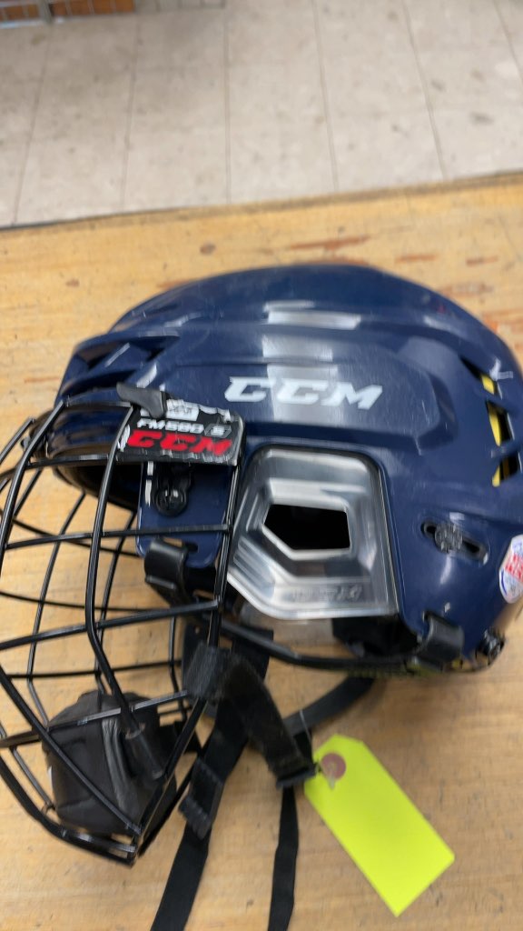 CCM Tacks 910 Hockey Helmet with Cage - Navy - Small