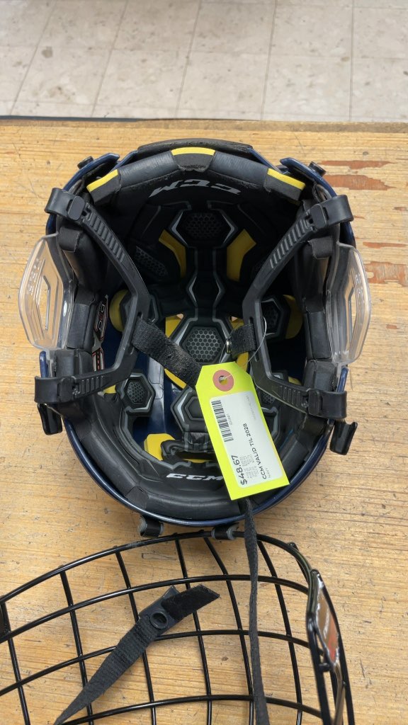 CCM Tacks 910 Hockey Helmet with Cage - Navy - Small