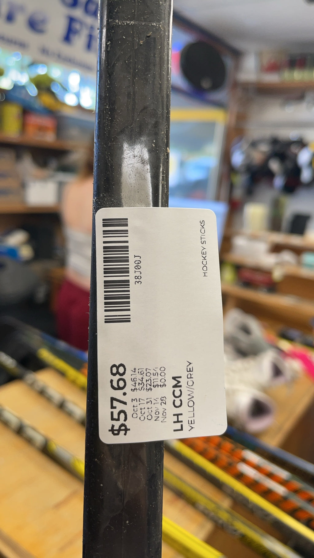 CCM Tacks LH Hockey Stick Yellow/Grey