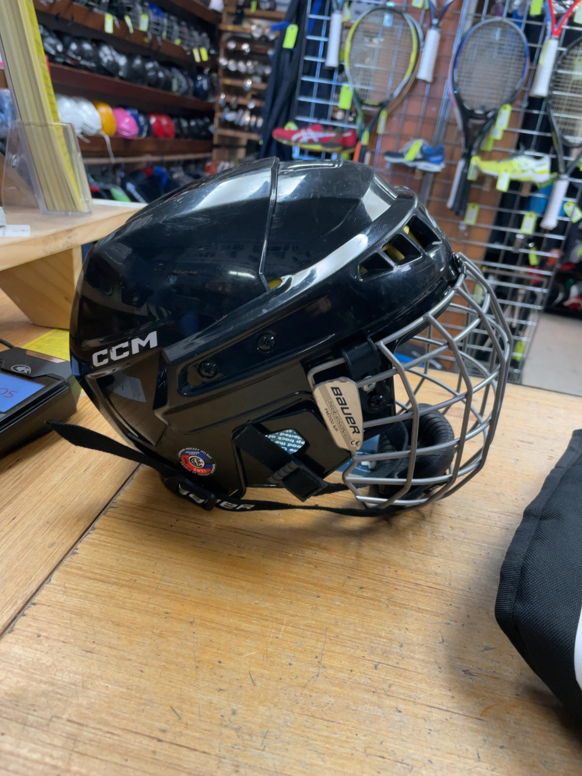 CCM XT10 Size XS Black Skating Helmet with Bauer Cage
