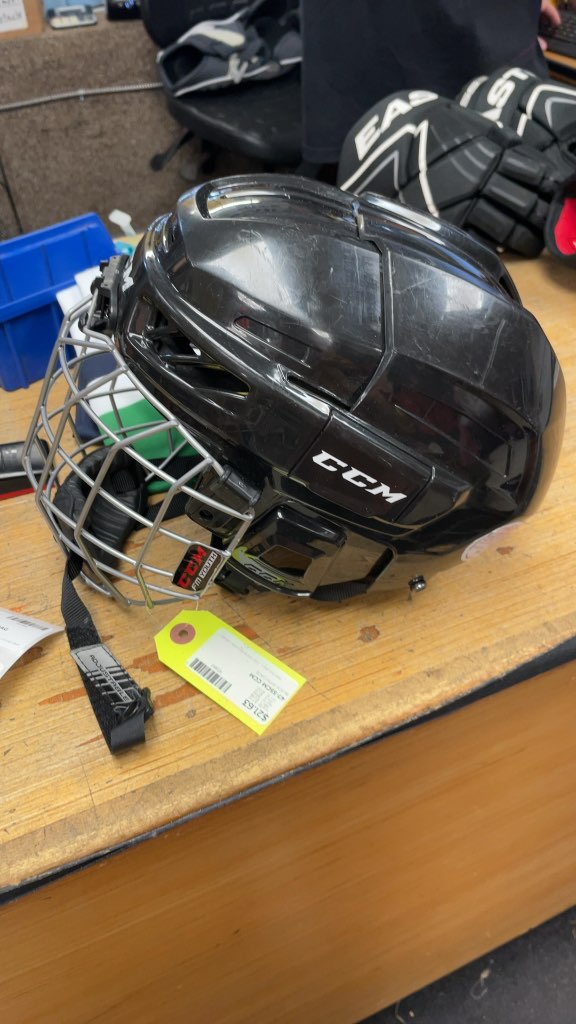 CCM Youth Hockey Helmet with Cage - Black (47-55cm)