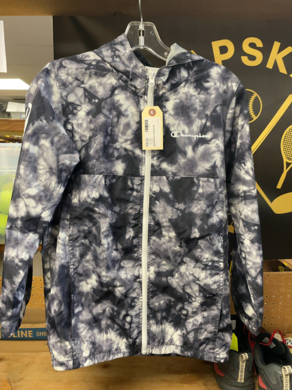 Champion Rain Jacket Junior Medium Grey Tie-Dye