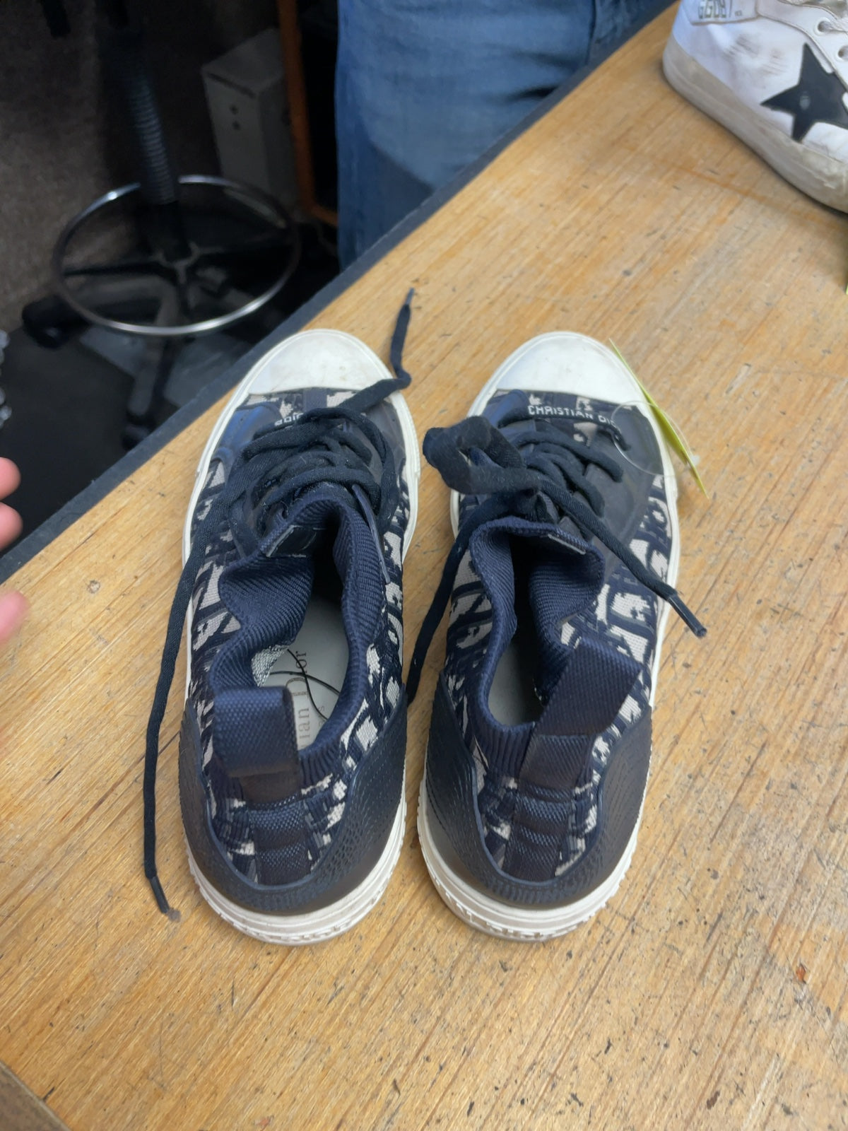 Christian Dior Blue Oblique Walk'n'Dior High-Top Sneakers - Ladies Size 5