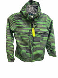 Columbia Interchange Omni-Tech Size S (8) Green Striped Rain Jacket