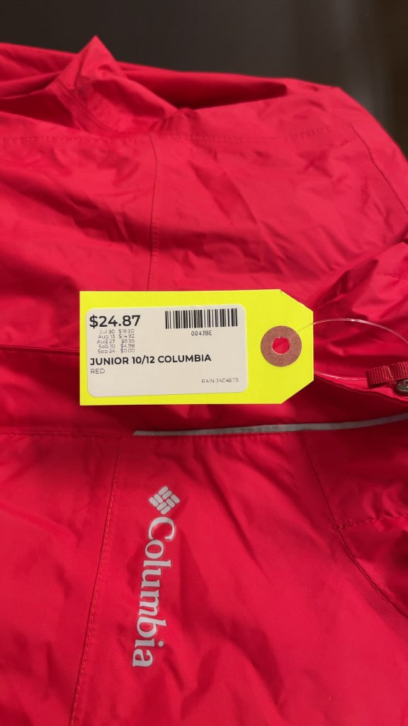 Columbia Junior 10/12 Red Rain Jacket