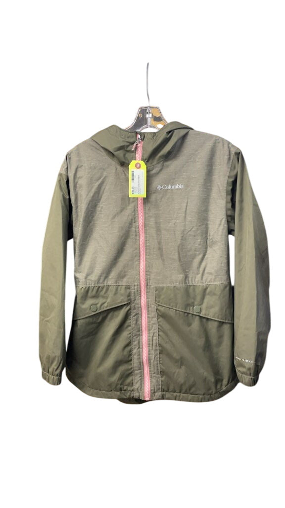 Columbia Junior 14/16 Omni-Tech Rain Jacket - Green/Pink
