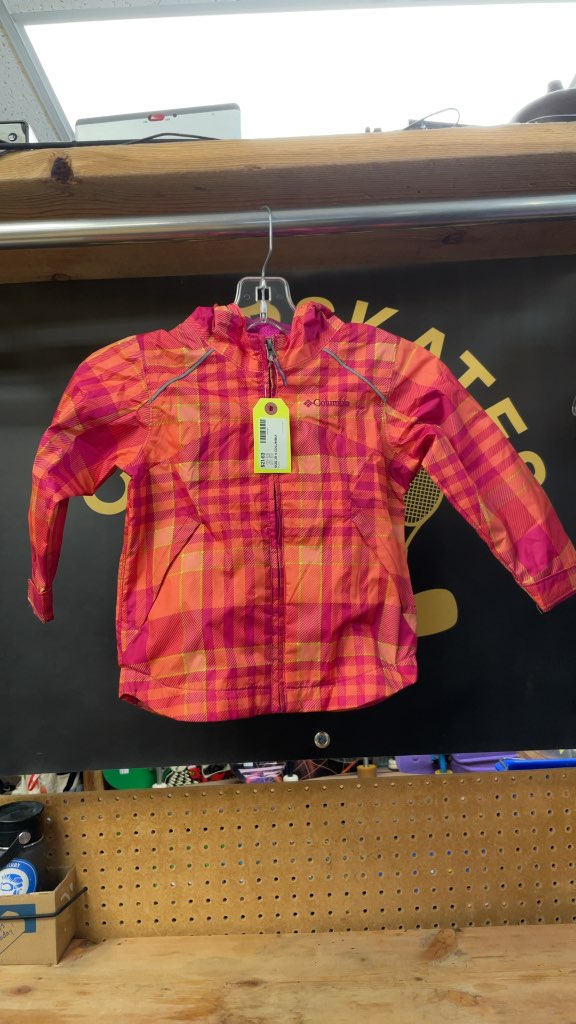 Columbia Junior 4 Plaid Rain Jacket