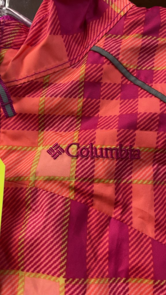 Columbia Junior 4 Plaid Rain Jacket