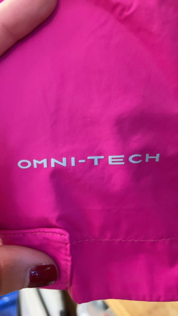 Columbia Junior XS Pink Omni-Tech Rain Jacket
