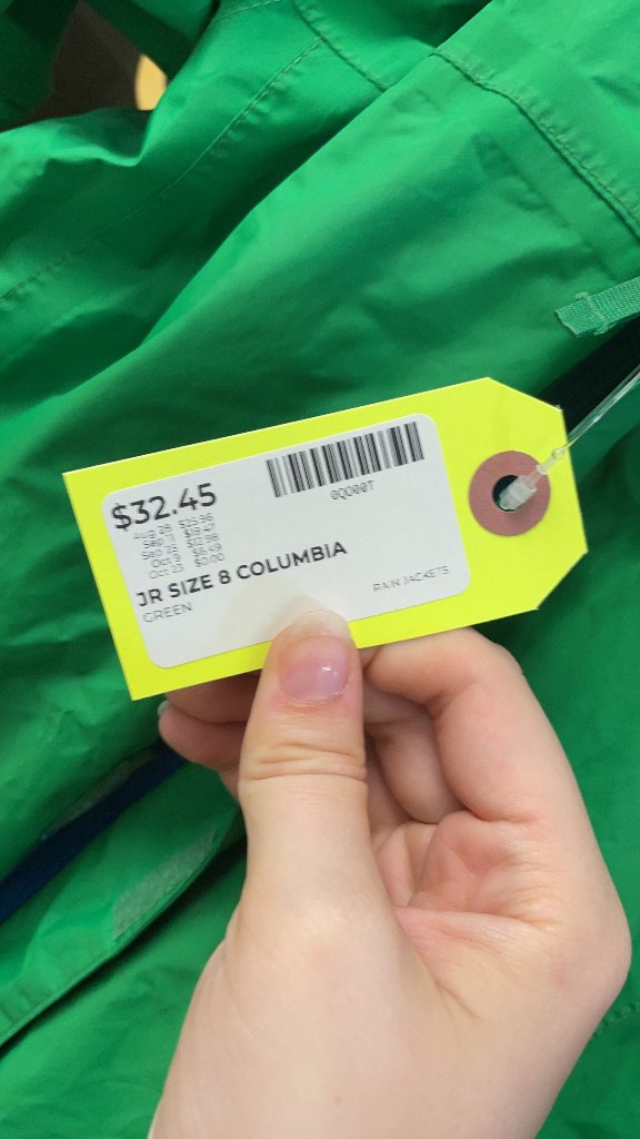 Columbia Kids' Rain Jacket - Green - Size 8