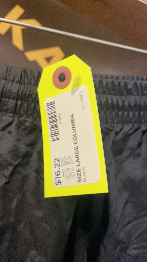 Columbia Packable Rain Pants - Large - Black