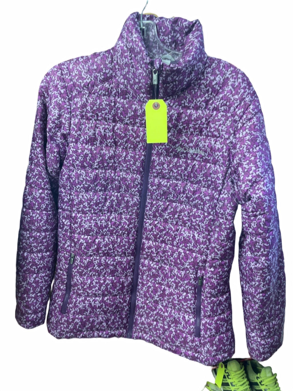 Columbia Quilted Puffer Jacket Medium Purple Pattern