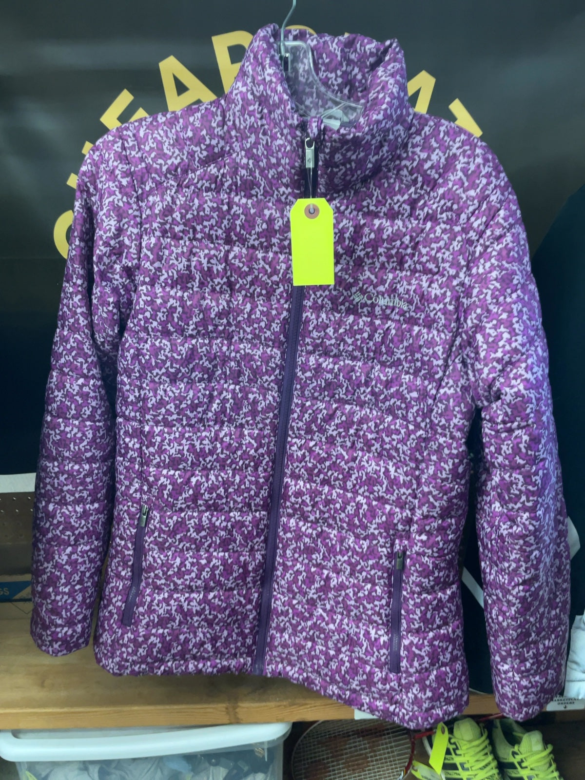 Columbia Quilted Puffer Jacket Medium Purple Pattern