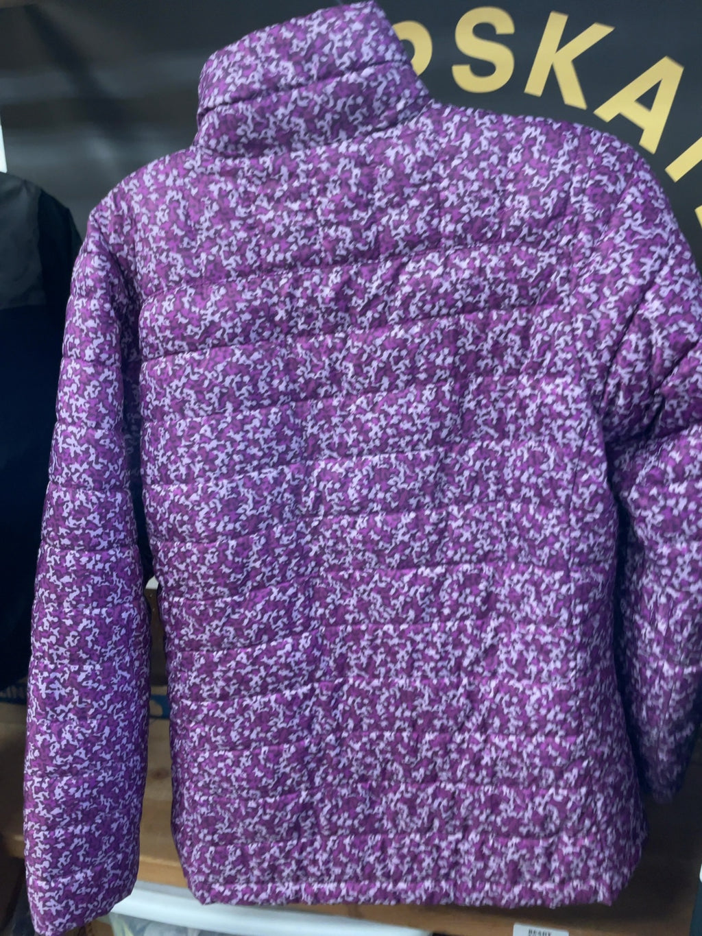 Columbia Quilted Puffer Jacket Medium Purple Pattern