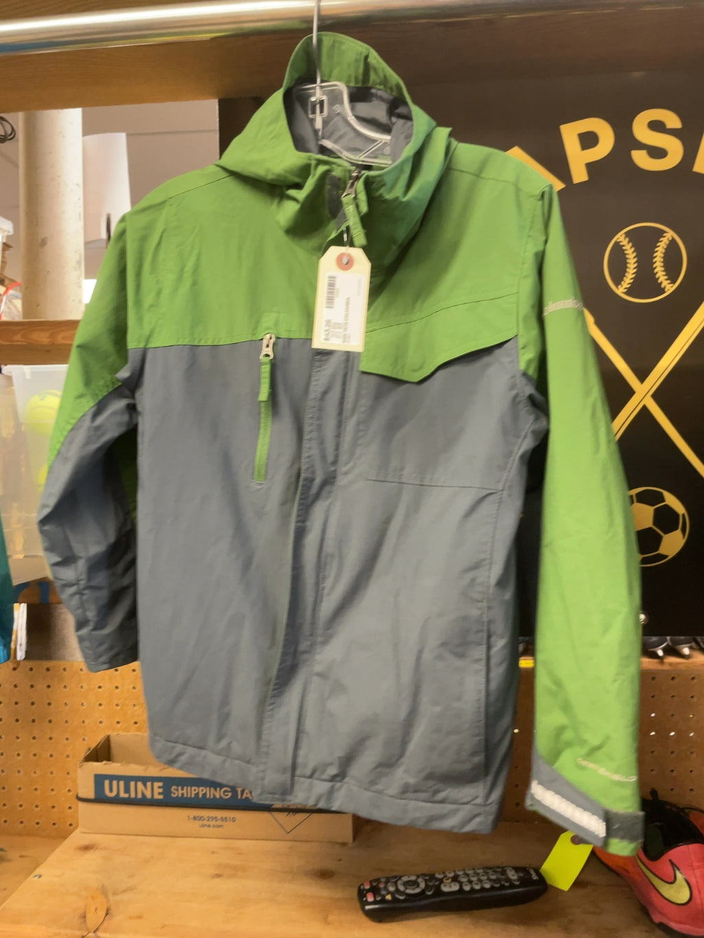 Columbia Rain Jacket Size 10/12 Two-Tone Green/Grey