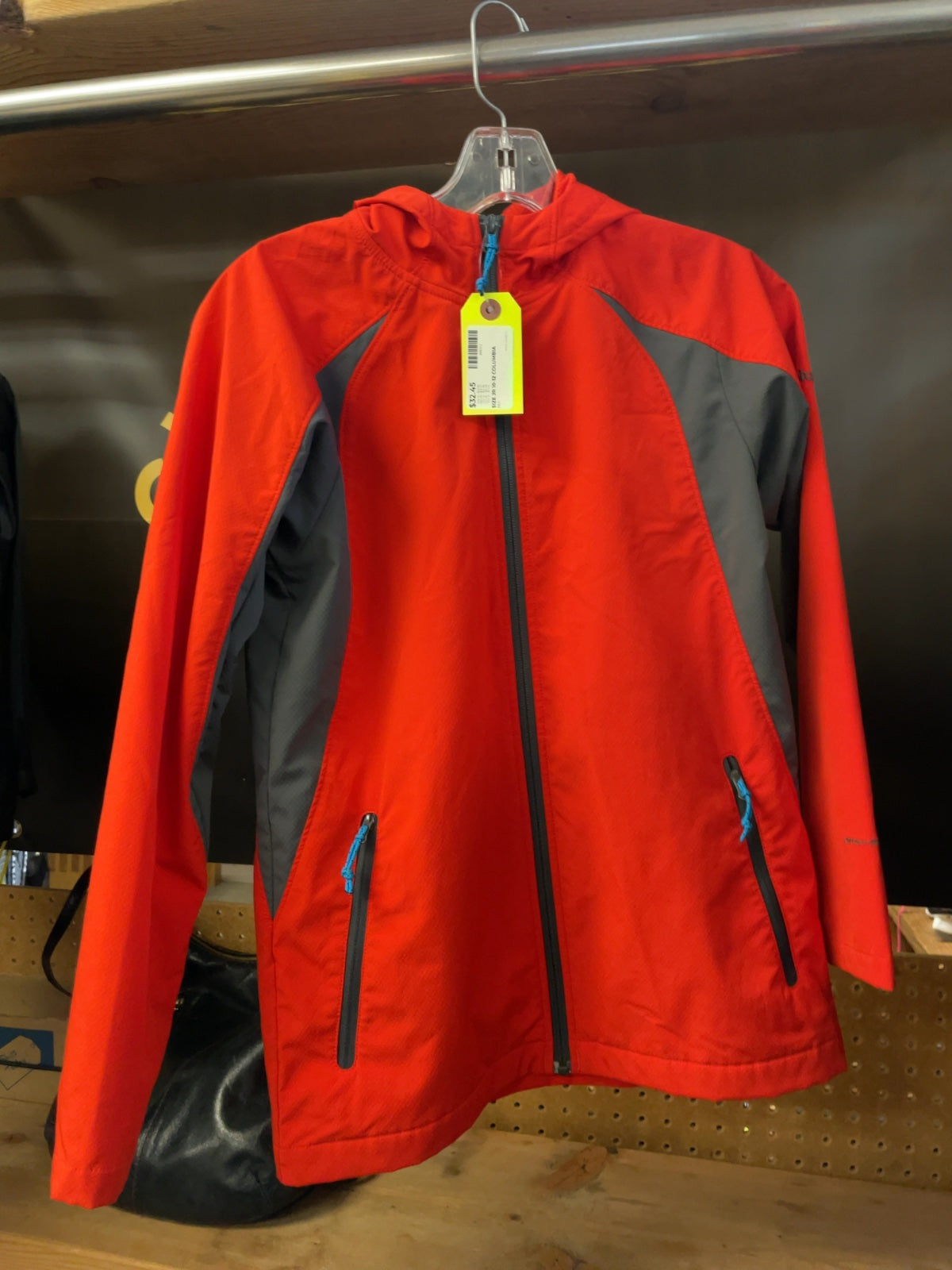 Columbia Rain Jacket Size JR 10-12 Red